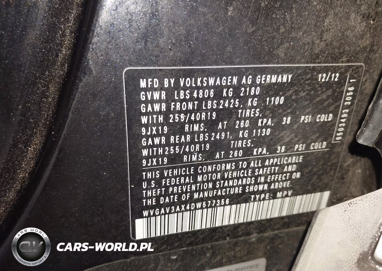 2013 Volkswagen Tiguan S-Se-Sel VIN:WVGAV3AX4DW577356 - 9