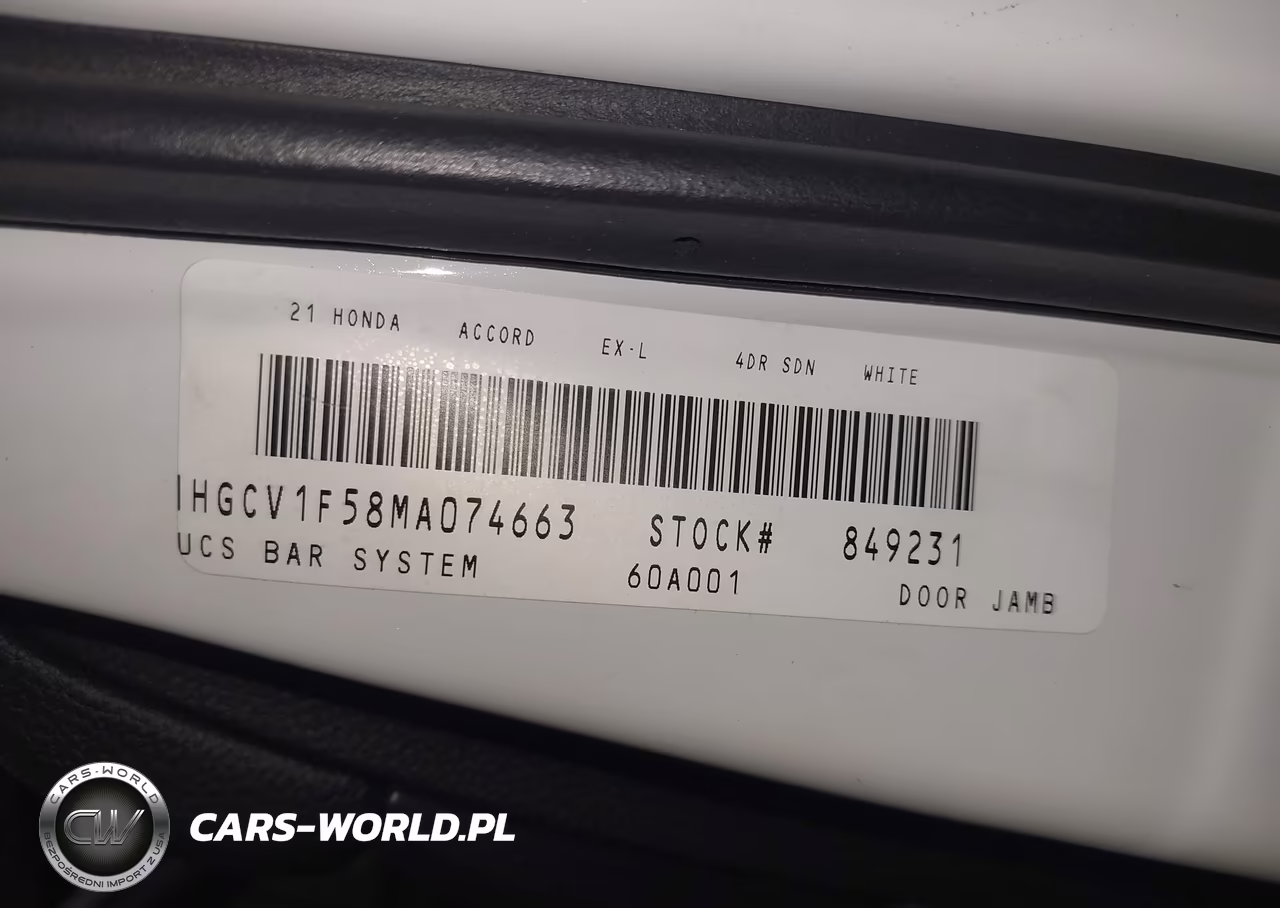 2021 Honda Accord Ex-L VIN:1HGCV1F58MA074663 - 9
