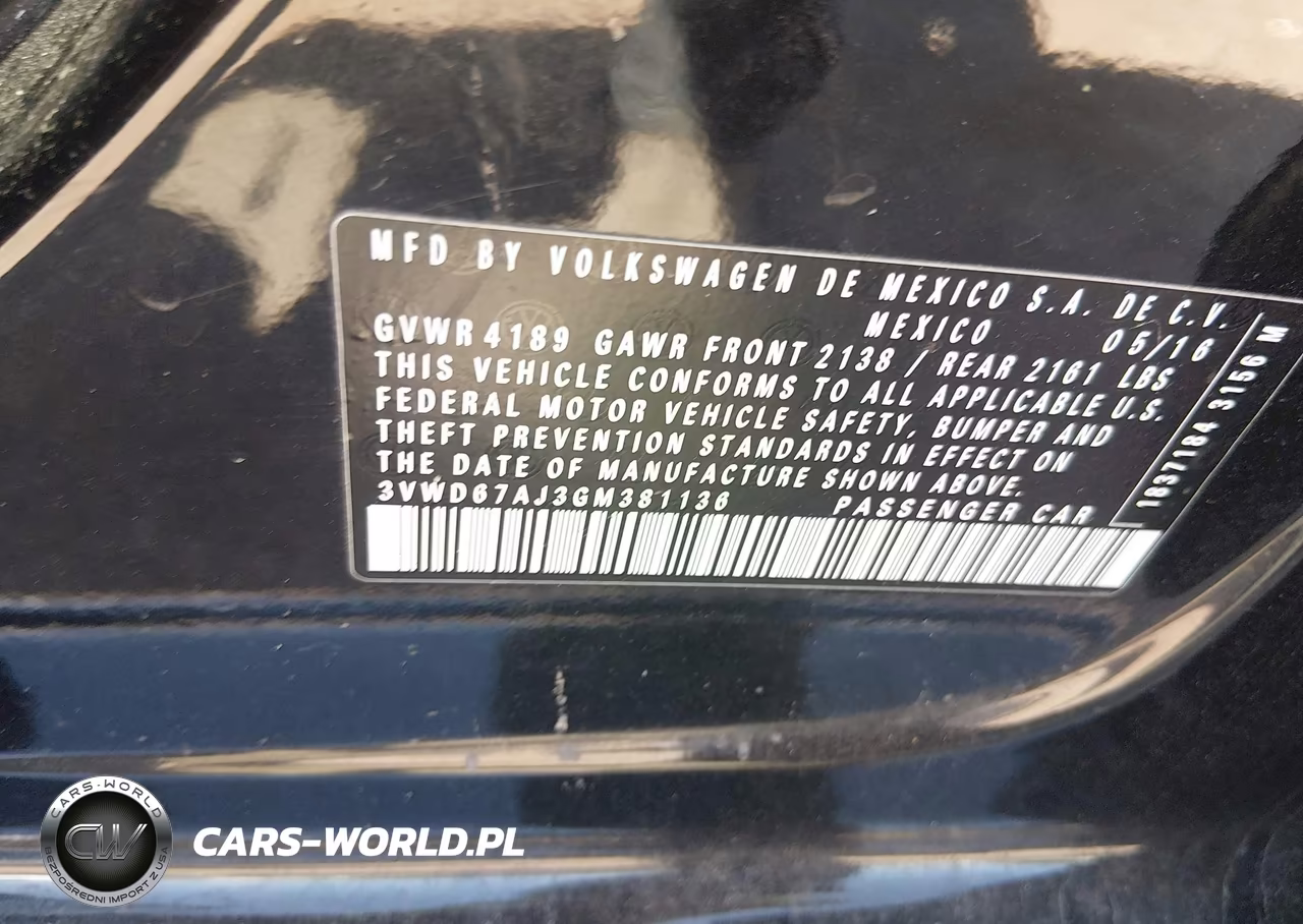 2016 Volkswagen Jetta 1.4T Se VIN:3VWD67AJ3GM381136 - 9