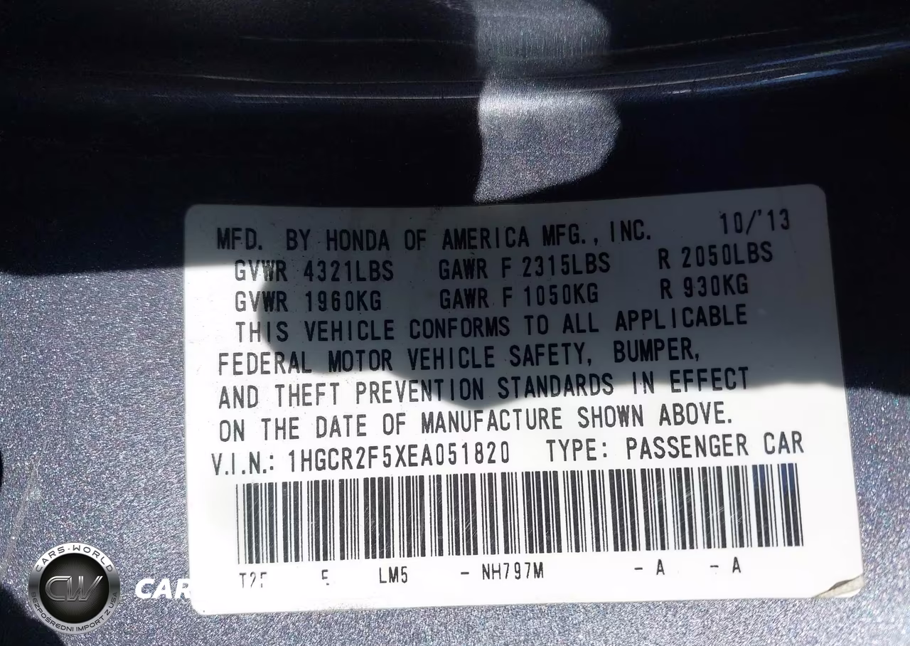 2014 Honda Accord Sport VIN:1HGCR2F5XEA051820 - 9