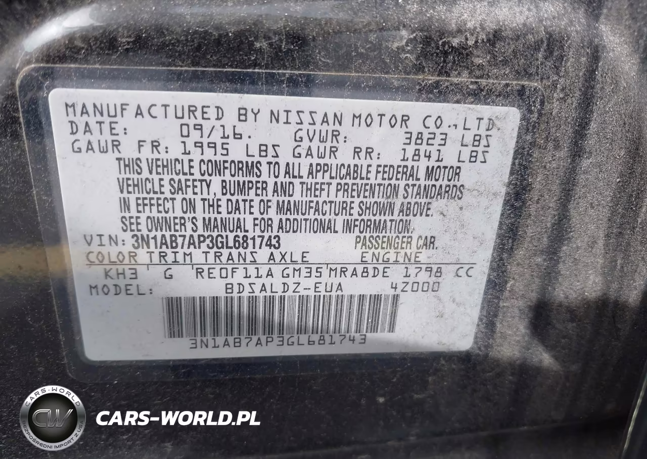 2016 Nissan Sentra Sv VIN:3N1AB7AP3GL681743 - 9