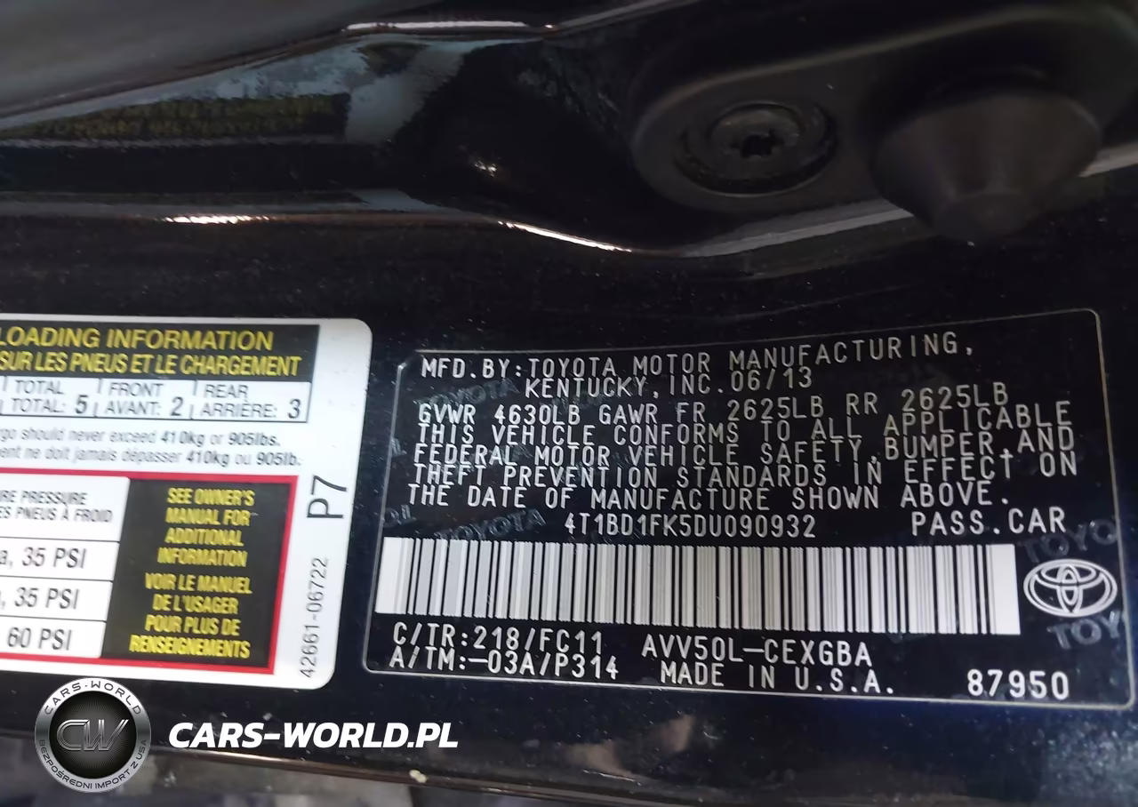 2013 Toyota Camry Hybrid Xle VIN:4T1BD1FK5DU090932 - 9