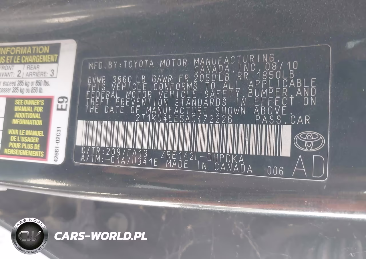 2010 Toyota Matrix VIN:2T1KU4EE5AC472226 - 9