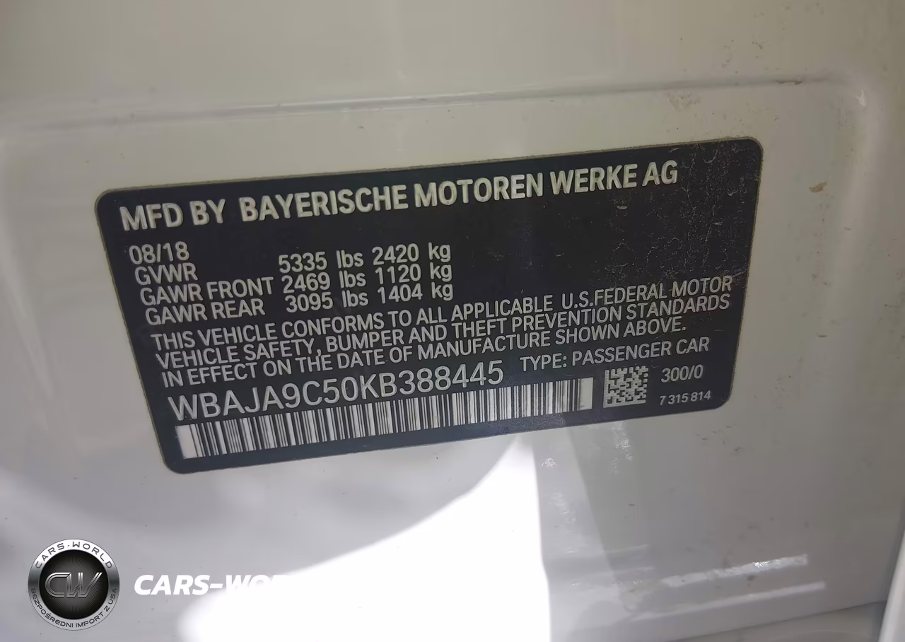 2019 BMW 530E Iperformance VIN:WBAJA9C50KB388445 - 9