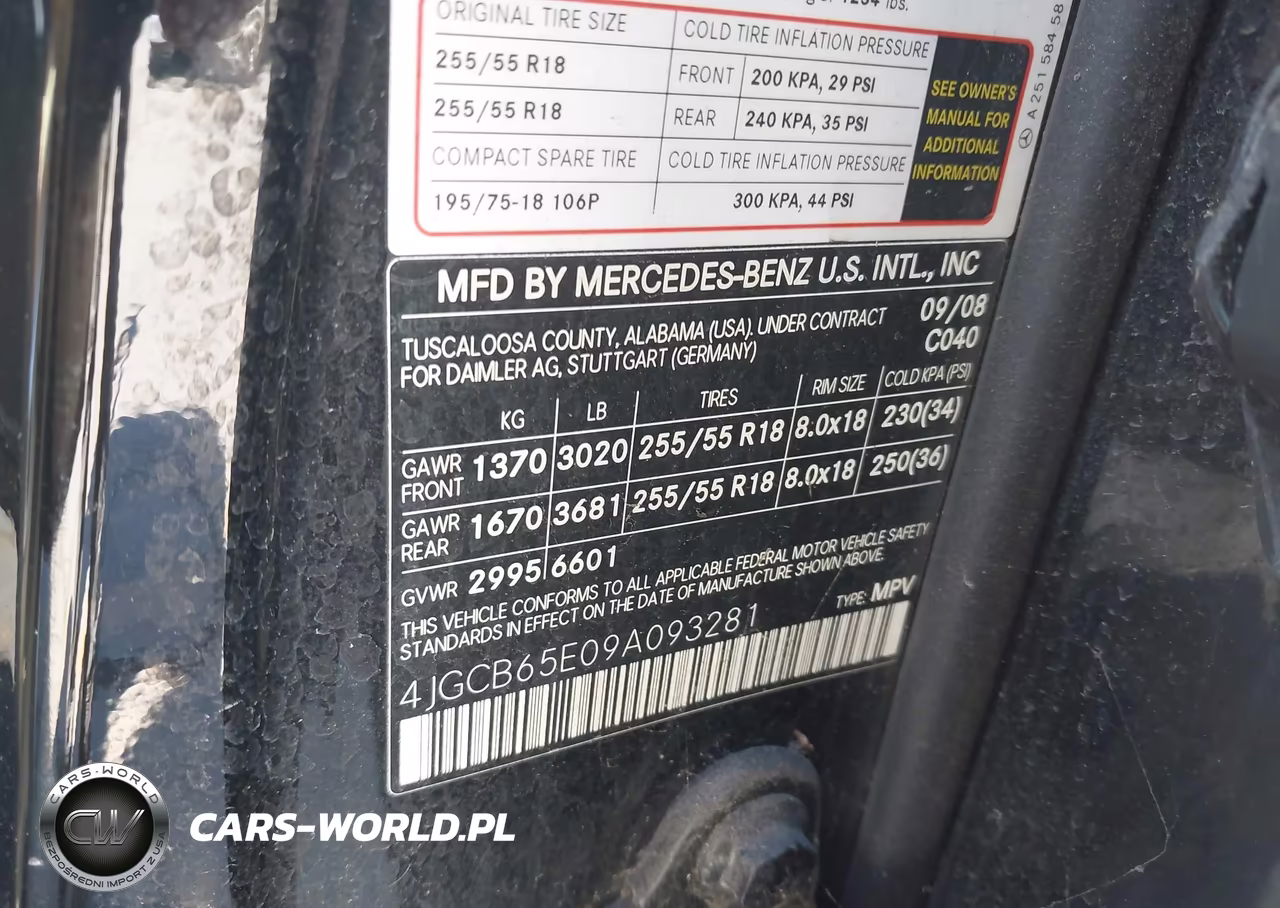 2009 Mercedes-Benz R 350 4Matic VIN:4JGCB65E09A093281 - 9