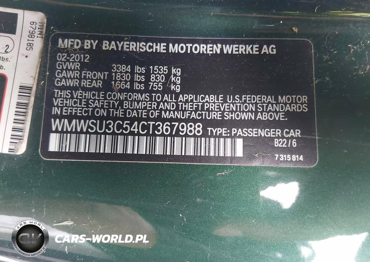 2012 Mini Cooper VIN:WMWSU3C54CT367988 - 9