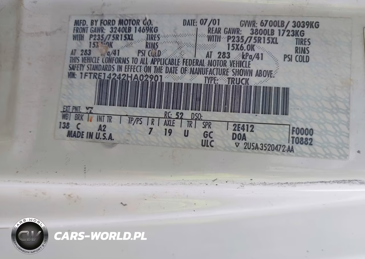 2002 Ford E-150 E150 Van VIN:1FTRE14242HA02901 - 9