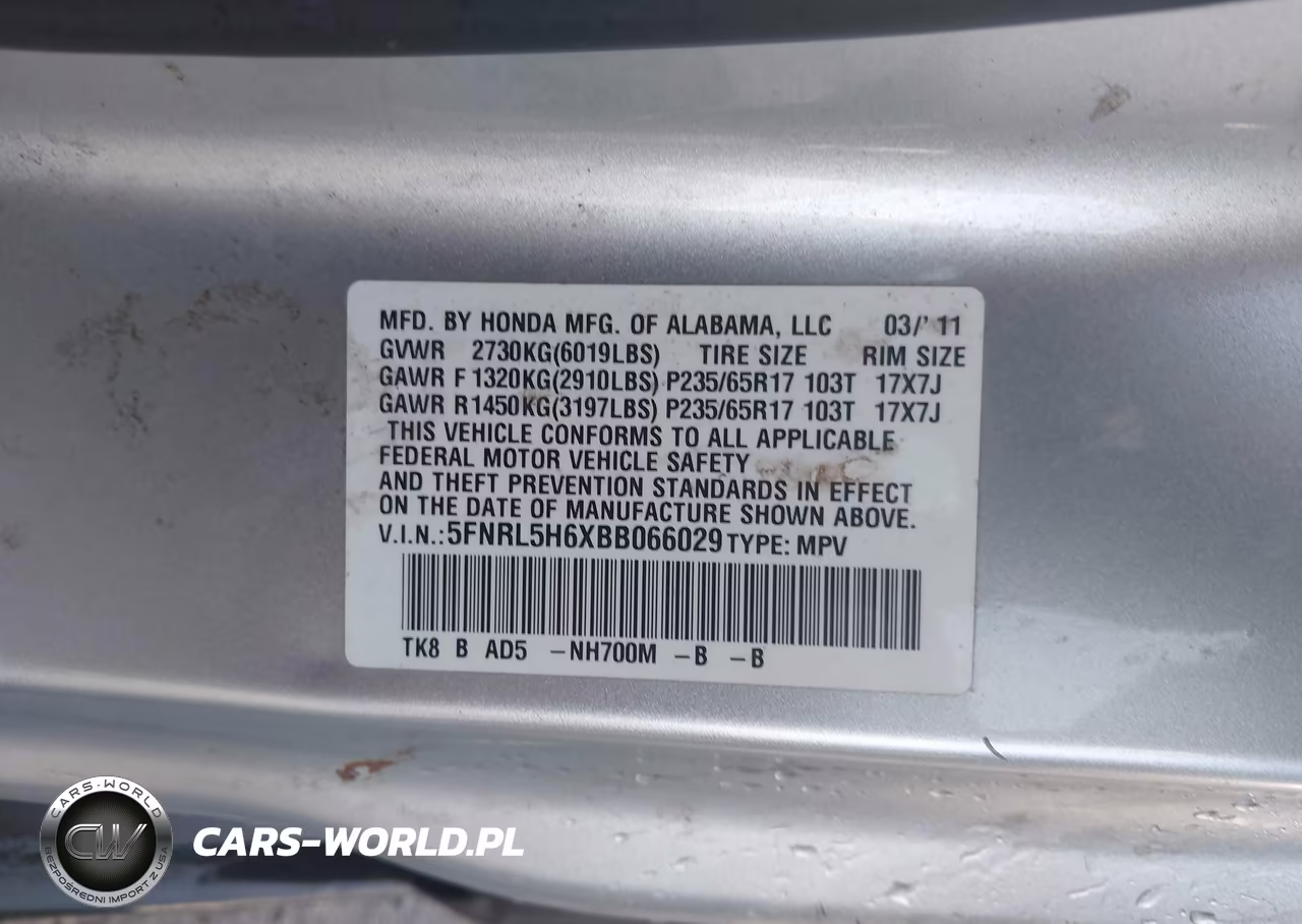 2011 Honda Odyssey Ex-L VIN:5FNRL5H6XBB066029 - 9
