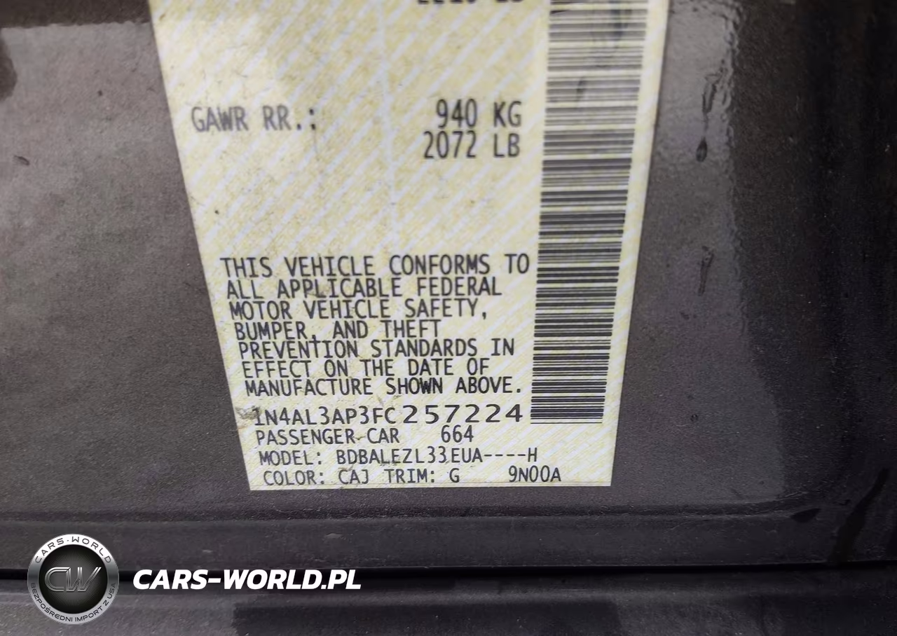 2015 Nissan Altima 2.5 S VIN:1N4AL3AP3FC257224 - 9
