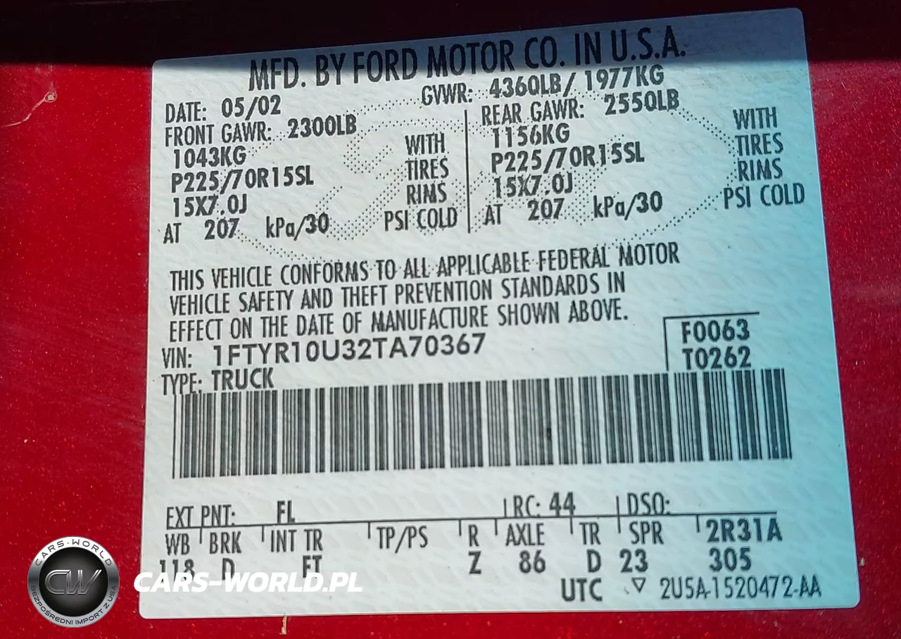 2002 Ford Ranger Edge-Xl-Xlt VIN:1FTYR10U32TA70367 - 9