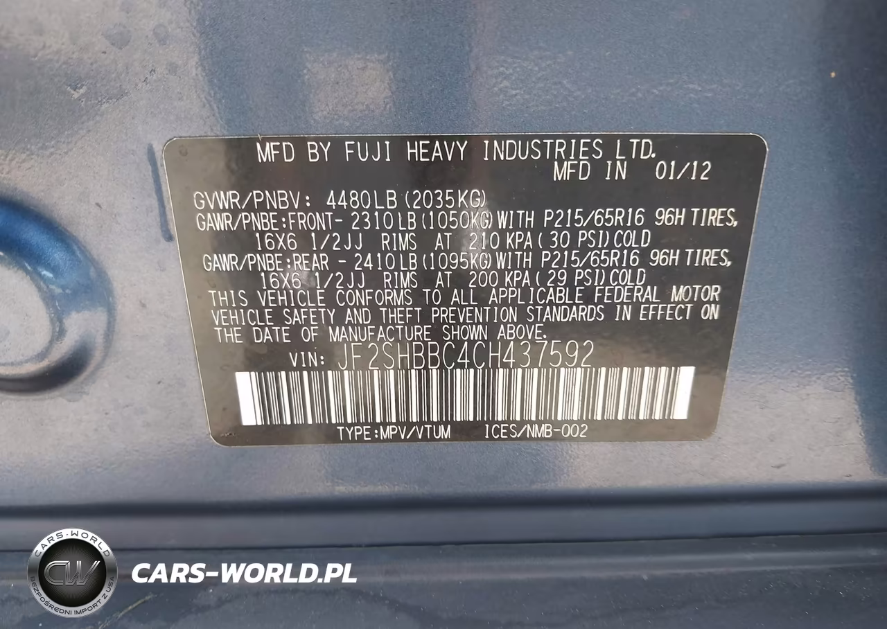 2012 Subaru Forester 2.5X VIN:JF2SHBBC4CH437592 - 9