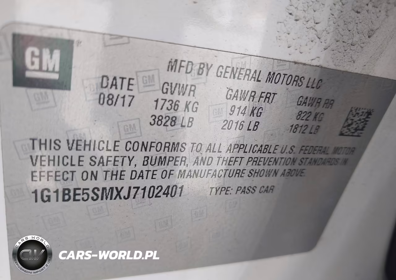 2018 Chevrolet Cruze Lt Auto VIN:1G1BE5SMXJ7102401 - 9