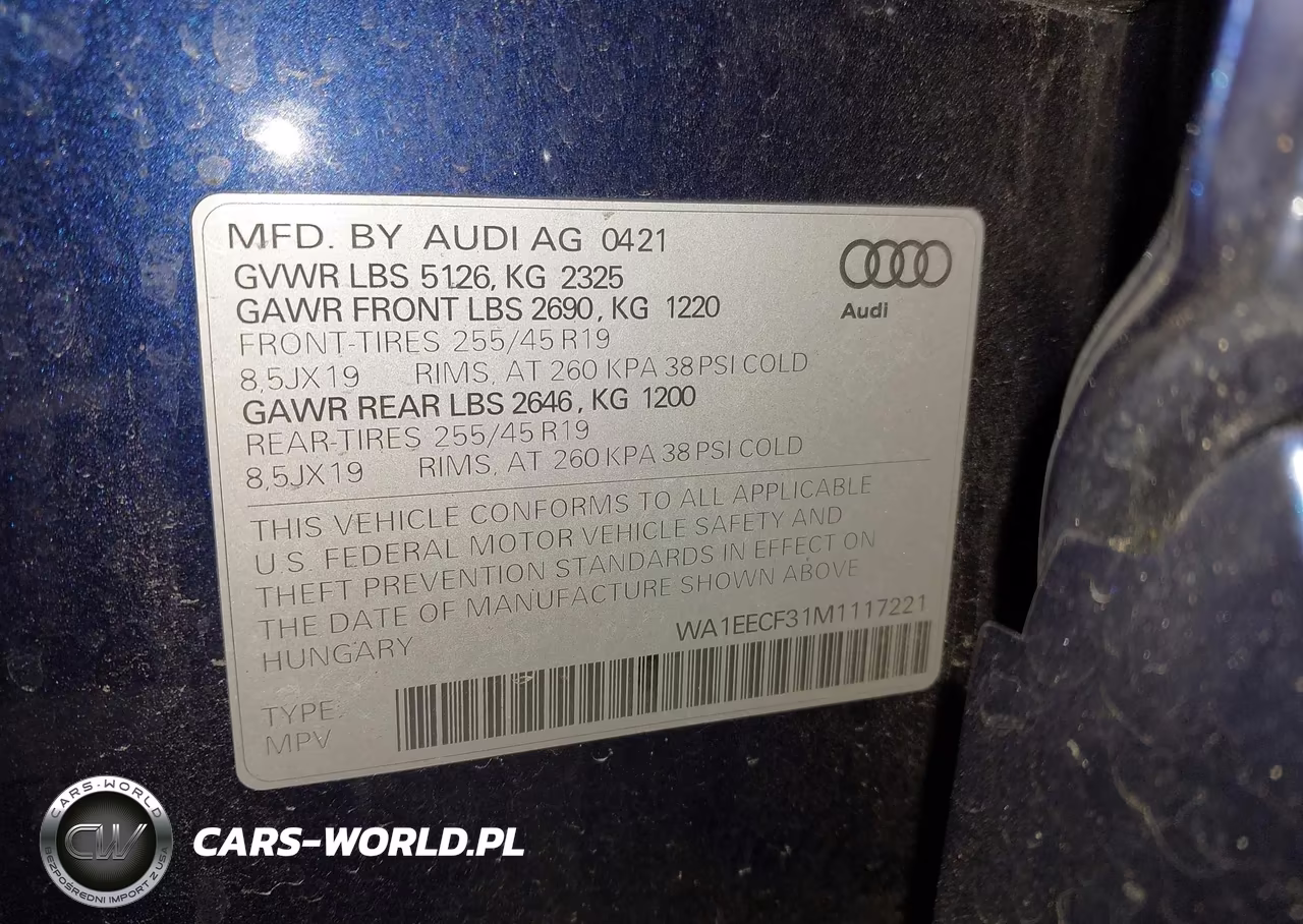 2021 Audi Q3 Premium Plus 45 Tfsi S Line Quattro Tiptronic VIN:WA1EECF31M1117221 - 9