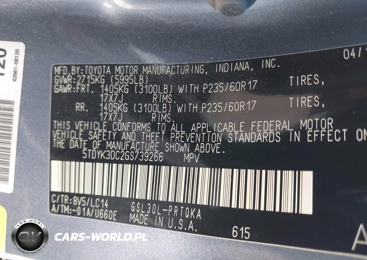 2016 Toyota Sienna Xle 8 Passenger VIN:5TDYK3DC2GS739266 - 9