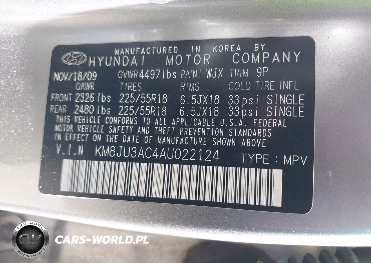 2010 Hyundai Tucson Limited VIN:KM8JU3AC4AU022124 - 9