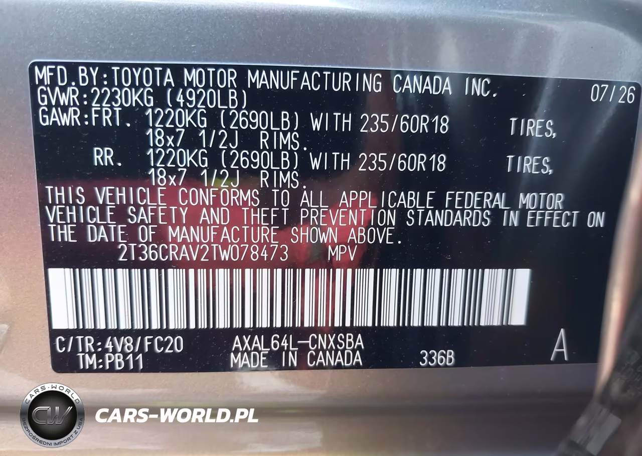 2026 Toyota Rav4 Se VIN:2T36CRAV2TW078473 - 9
