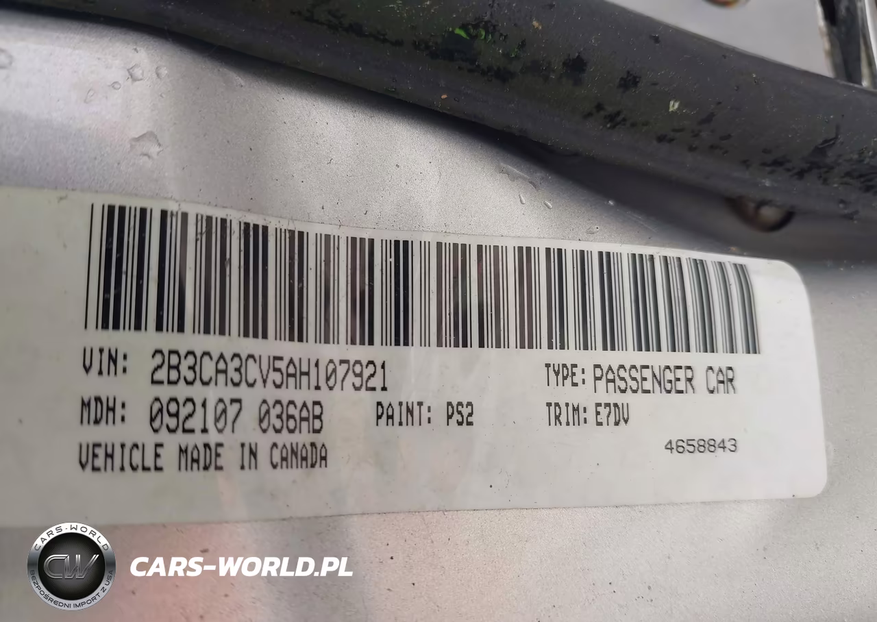 2010 Dodge Charger Sxt VIN:2B3CA3CV5AH107921 - 9