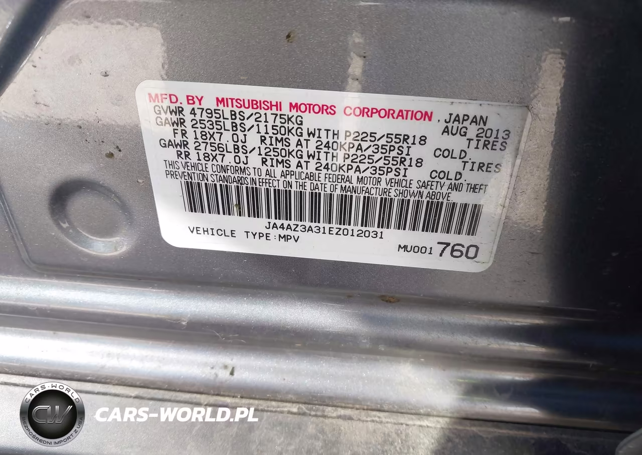 2014 Mitsubishi Outlander Se VIN:JA4AZ3A31EZ012031 - 9
