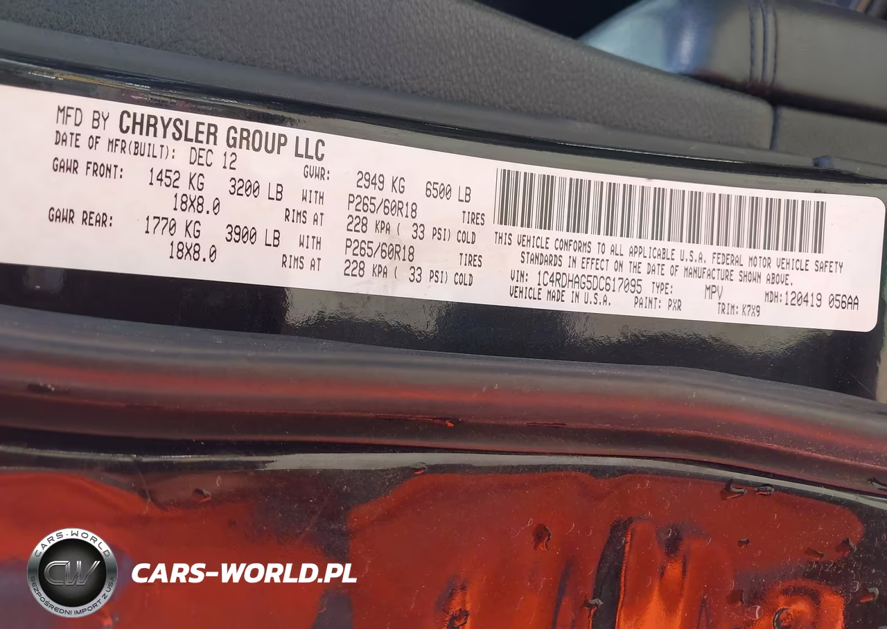 2013 Dodge Durango Sxt VIN:1C4RDHAG5DC617095 - 9