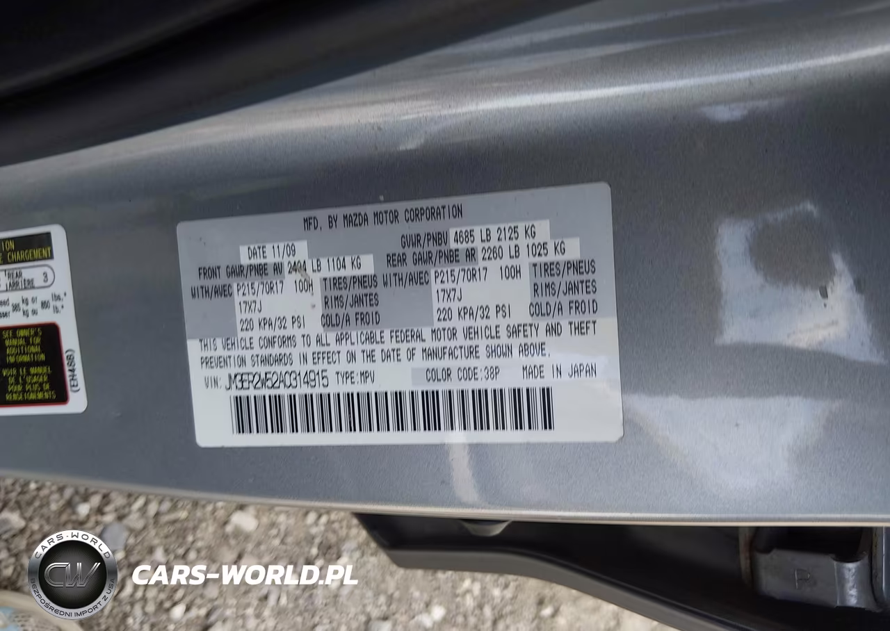 2010 Mazda Cx-7 I Sv VIN:JM3ER2W52A0314915 - 9