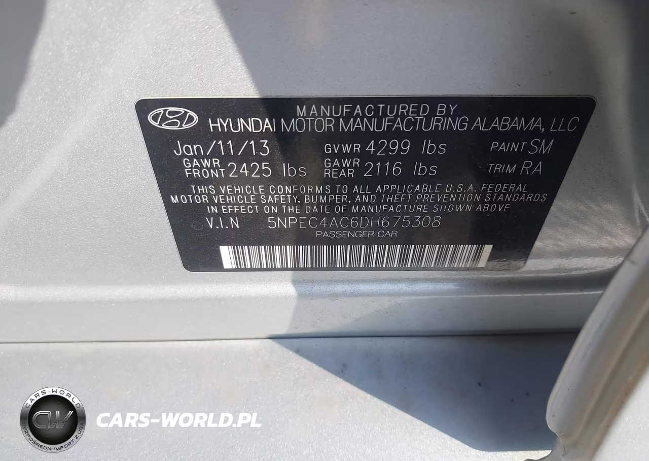 2013 Hyundai Sonata Limited VIN:5NPEC4AC6DH675308 - 9
