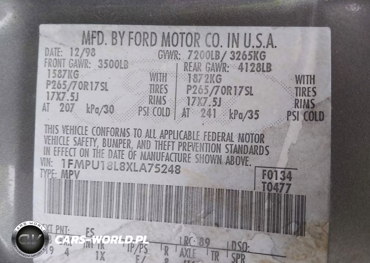 1999 Ford Expedition Eddie Bauer-Xlt VIN:1FMPU18L8XLA75248 - 9