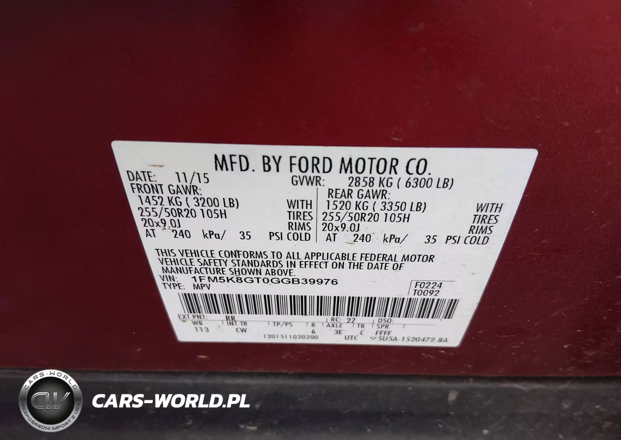 2016 Ford Explorer Sport VIN:1FM5K8GT0GGB39976 - 9