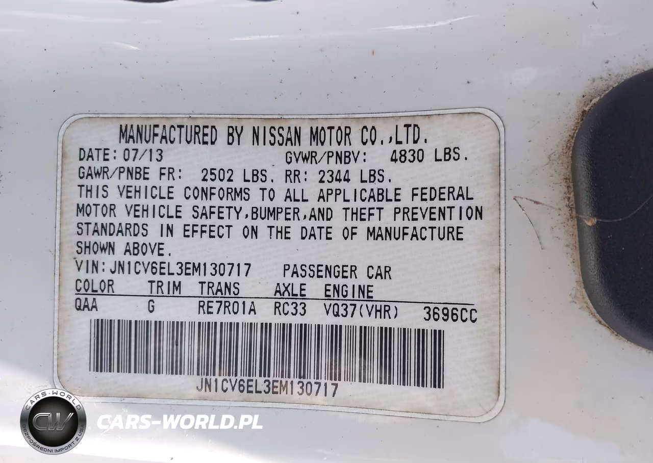 2014 Infiniti Q60 VIN:JN1CV6EL3EM130717 - 9