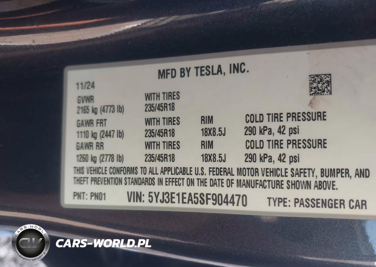 2025 Tesla Model 3 Long Range Rear-Wheel Drive-Standard Rear-Wheel Drive VIN:5YJ3E1EA5SF904470 - 9