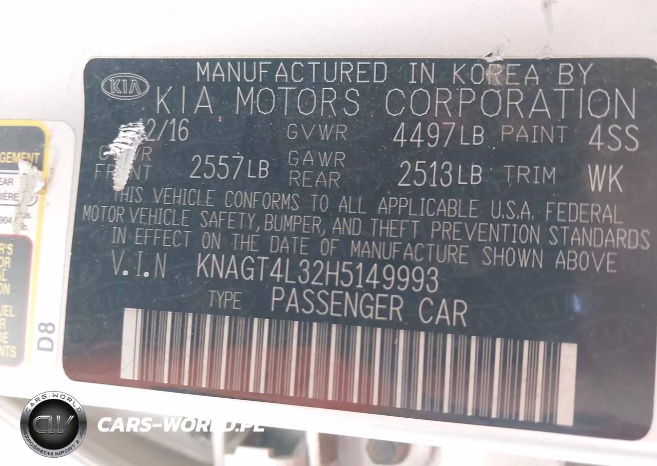 2017 Kia Optima Lx VIN:KNAGT4L32H5149993 - 9