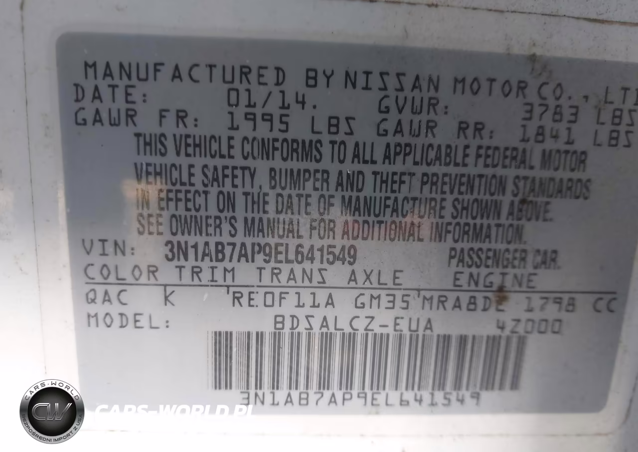 2014 Nissan Sentra Sr VIN:3N1AB7AP9EL641549 - 9