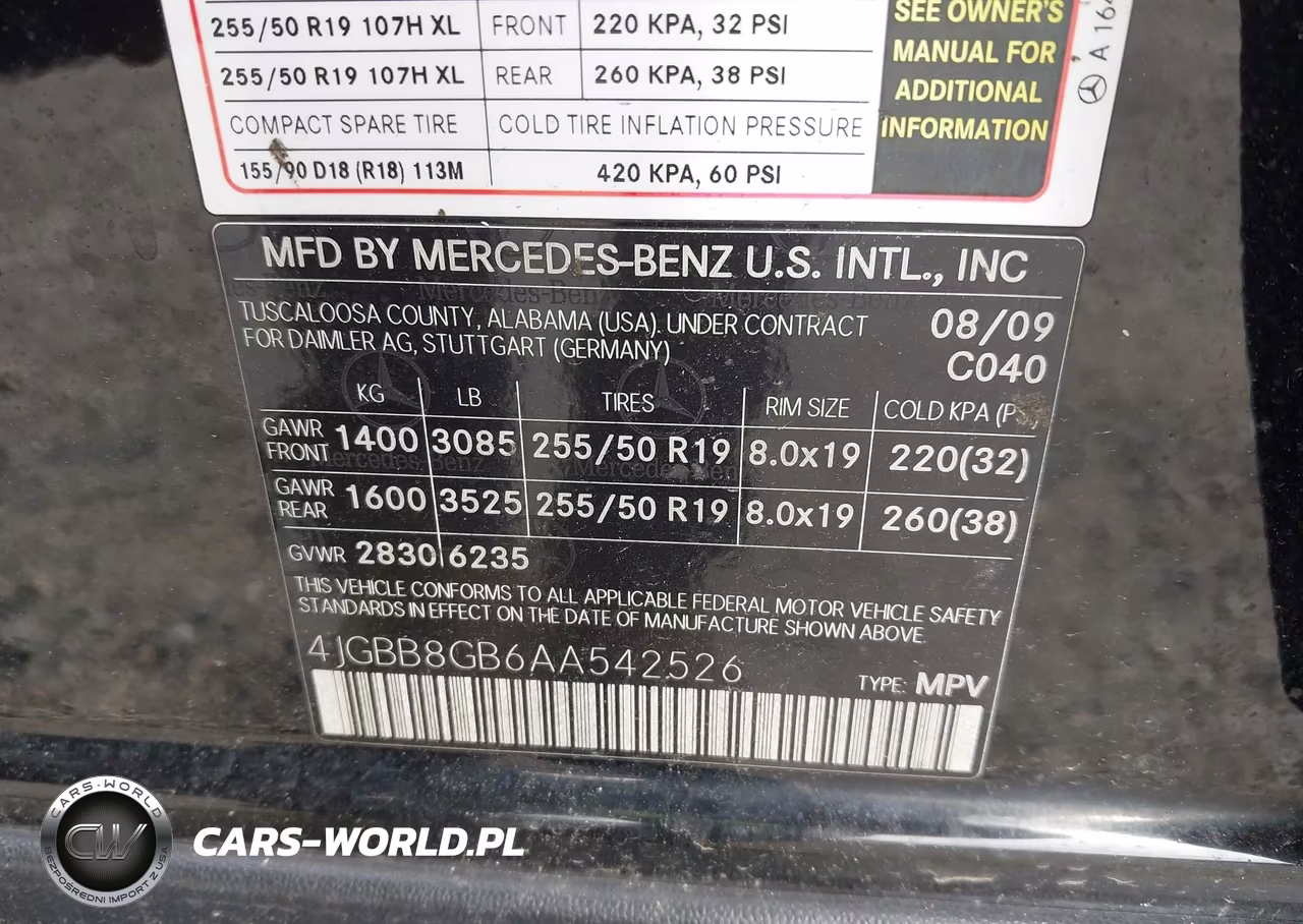 2010 Mercedes-Benz Ml 350 4Matic VIN:4JGBB8GB6AA542526 - 9