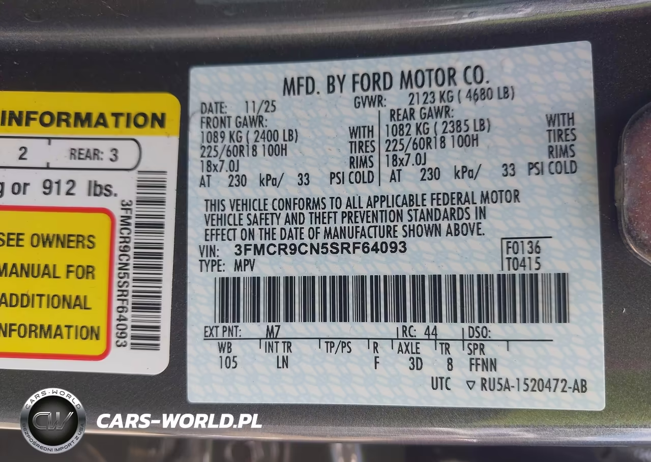 2025 Ford Bronco Sport Outer Banks VIN:3FMCR9CN5SRF64093 - 9