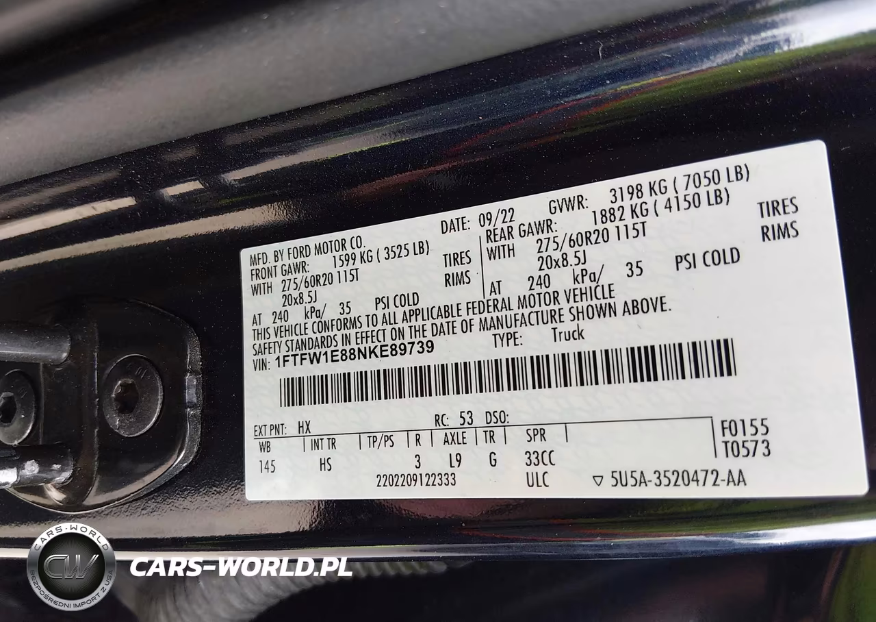2022 Ford F-150 Lariat VIN:1FTFW1E88NKE89739 - 9