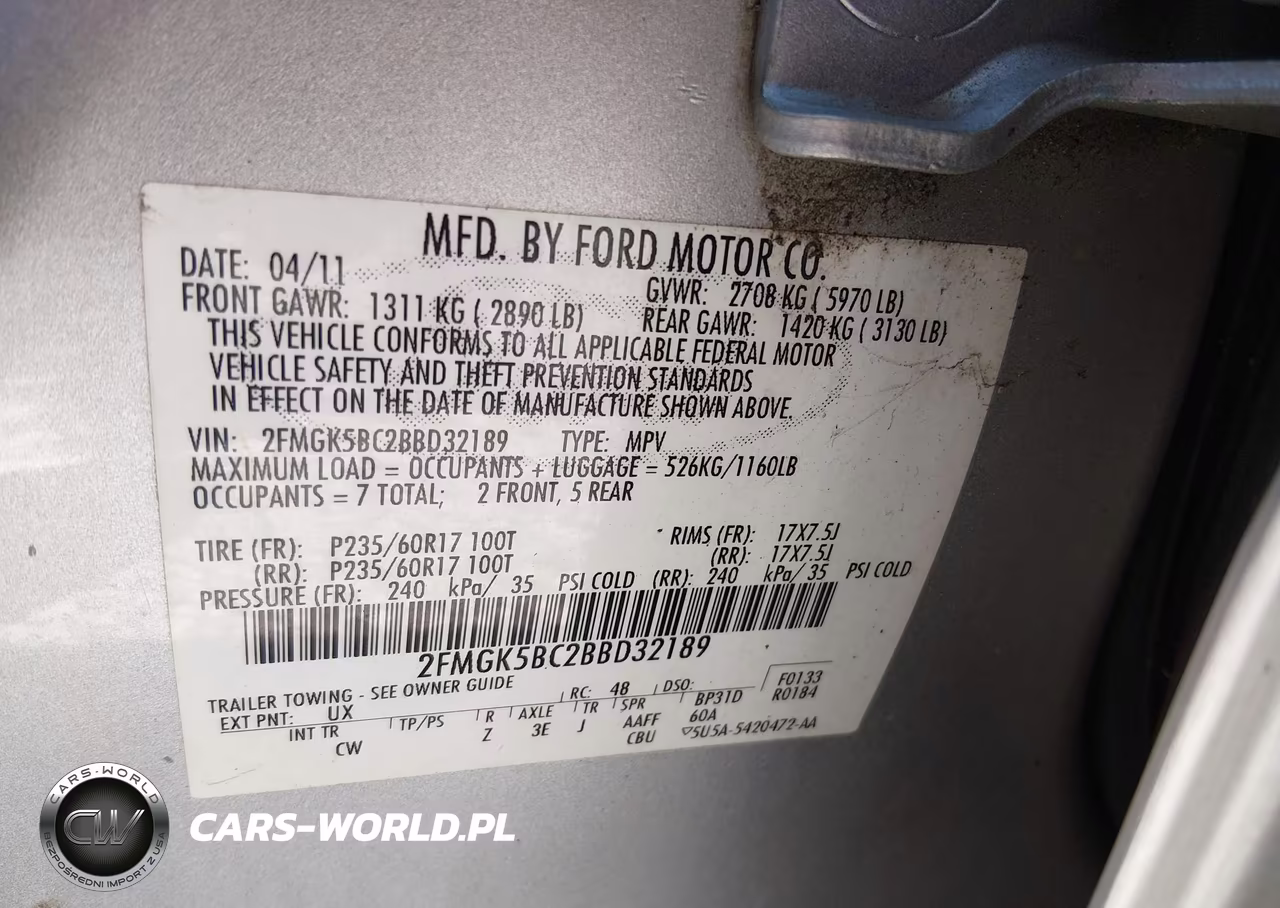 2011 Ford Flex Se VIN:2FMGK5BC2BBD32189 - 9