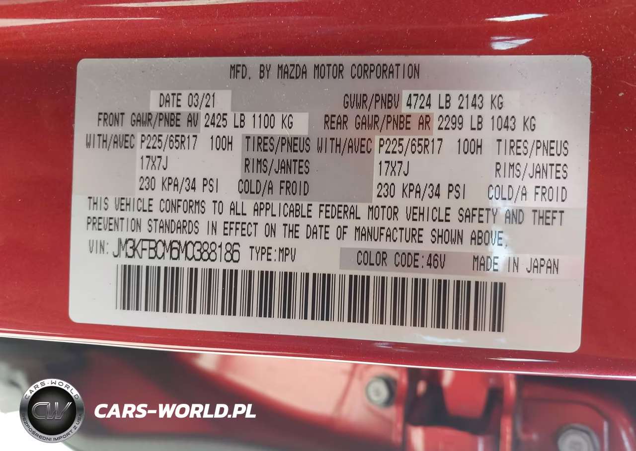 2021 Mazda Cx-5 Touring VIN:JM3KFBCM6M0388186 - 9
