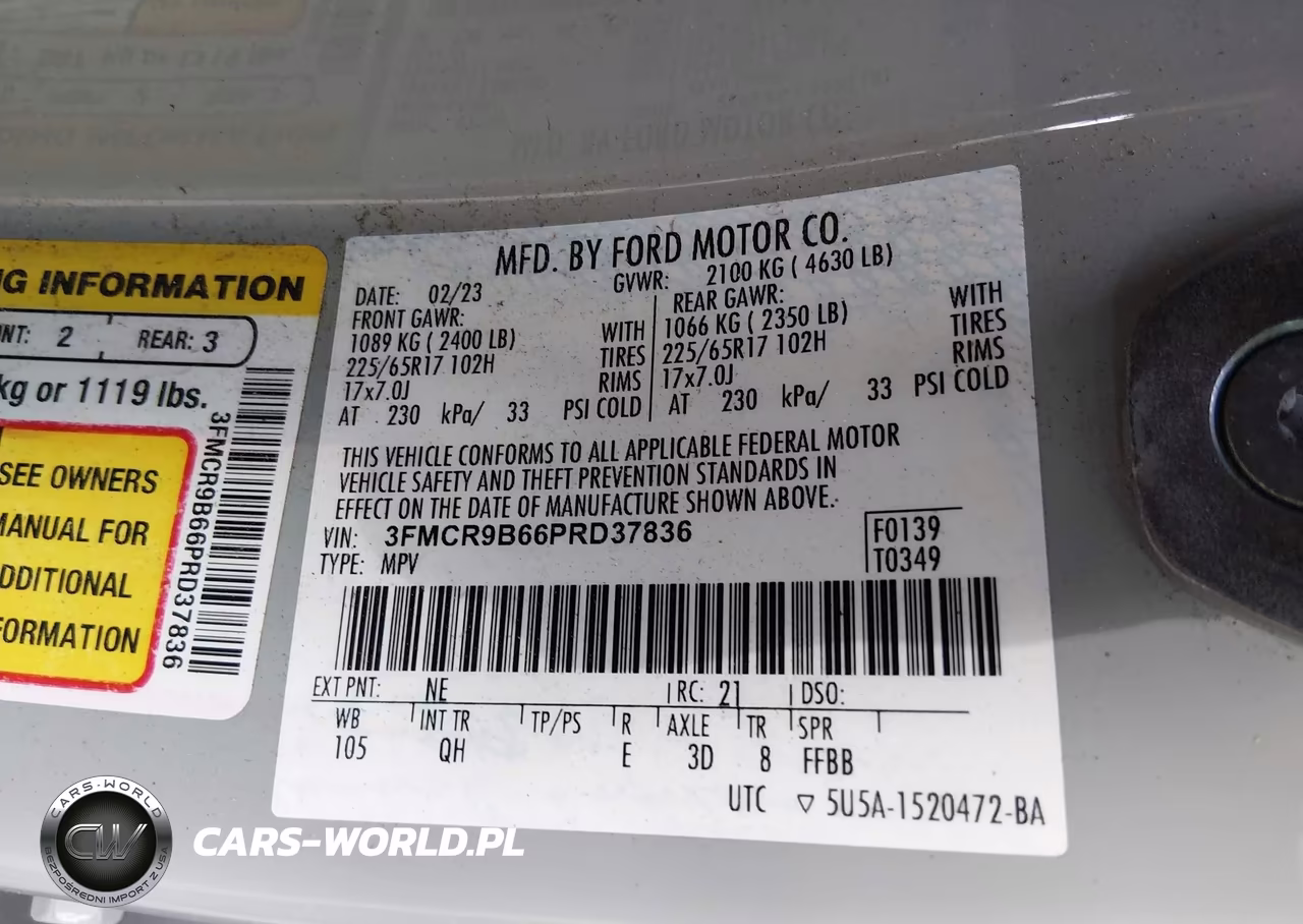 2023 Ford Bronco Sport Big Bend VIN:3FMCR9B66PRD37836 - 9
