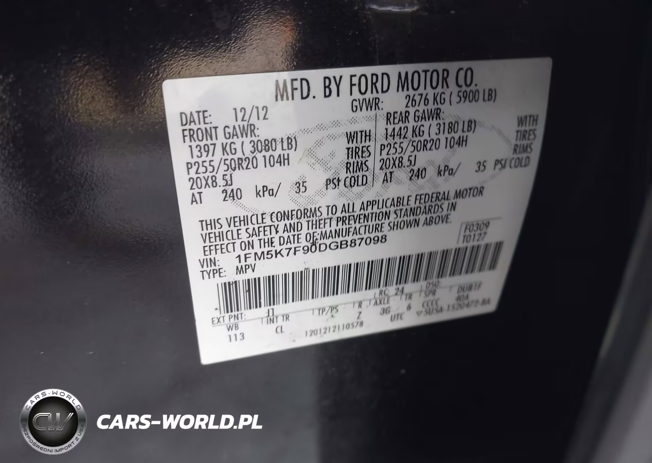 2013 Ford Explorer Limited VIN:1FM5K7F90DGB87098 - 9
