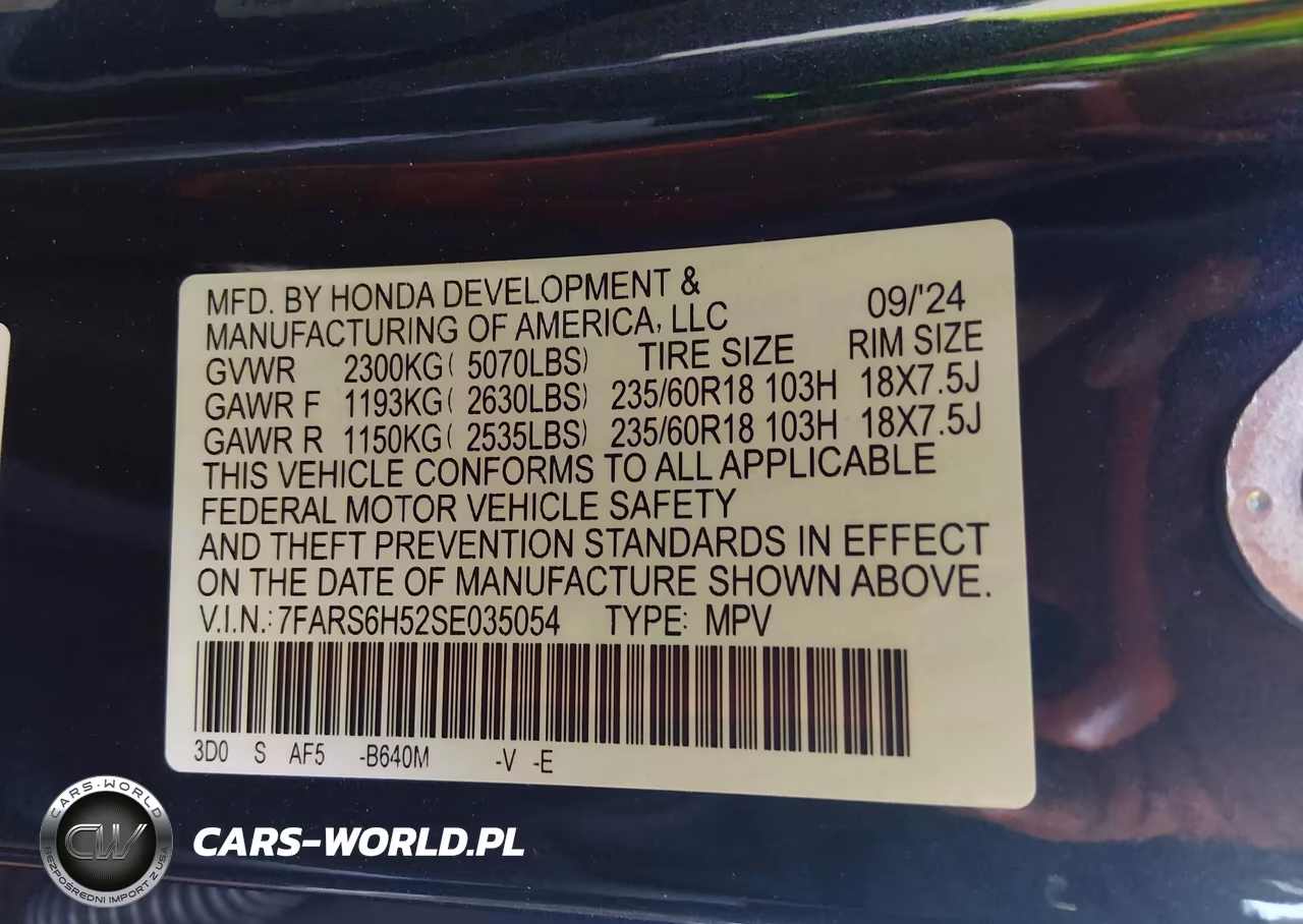 2025 Honda Cr-V Hybrid Sport VIN:7FARS6H52SE035054 - 9