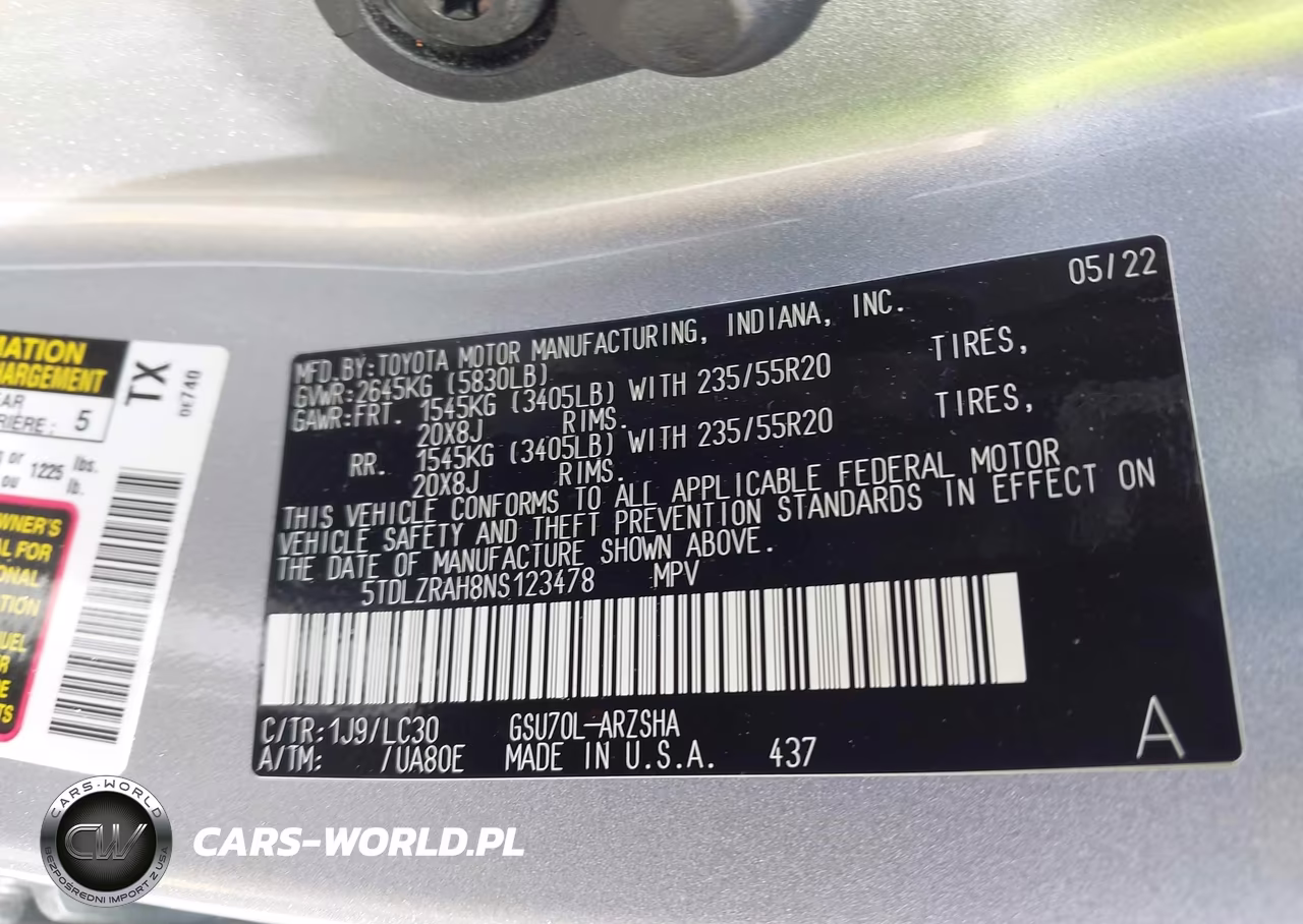 2022 Toyota Highlander Xse VIN:5TDLZRAH8NS123478 - 9