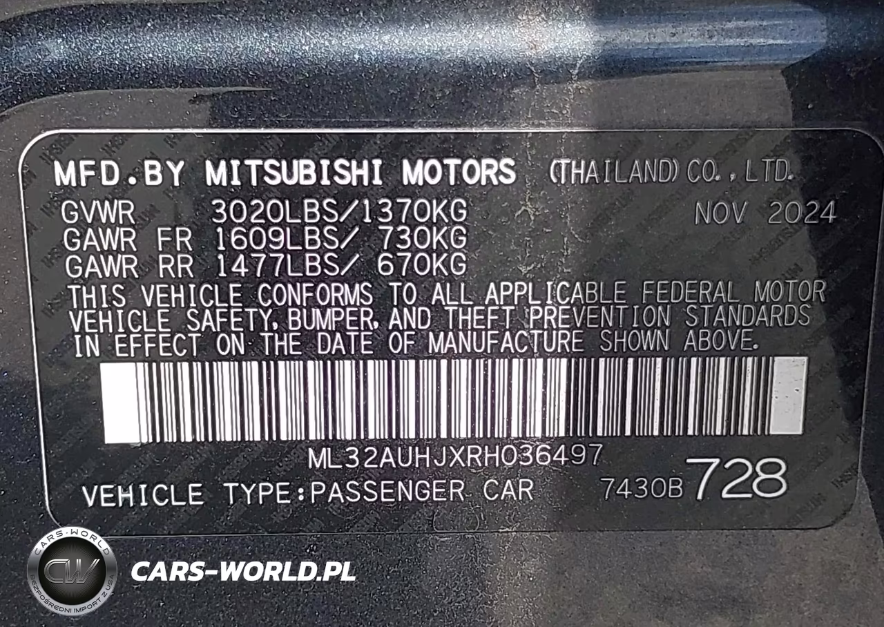 2024 Mitsubishi Mirage Es-Le VIN:ML32AUHJXRH036497 - 9