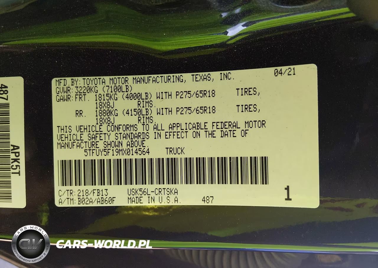 2021 Toyota Tundra Sr5 VIN:5TFUY5F19MX014564 - 9