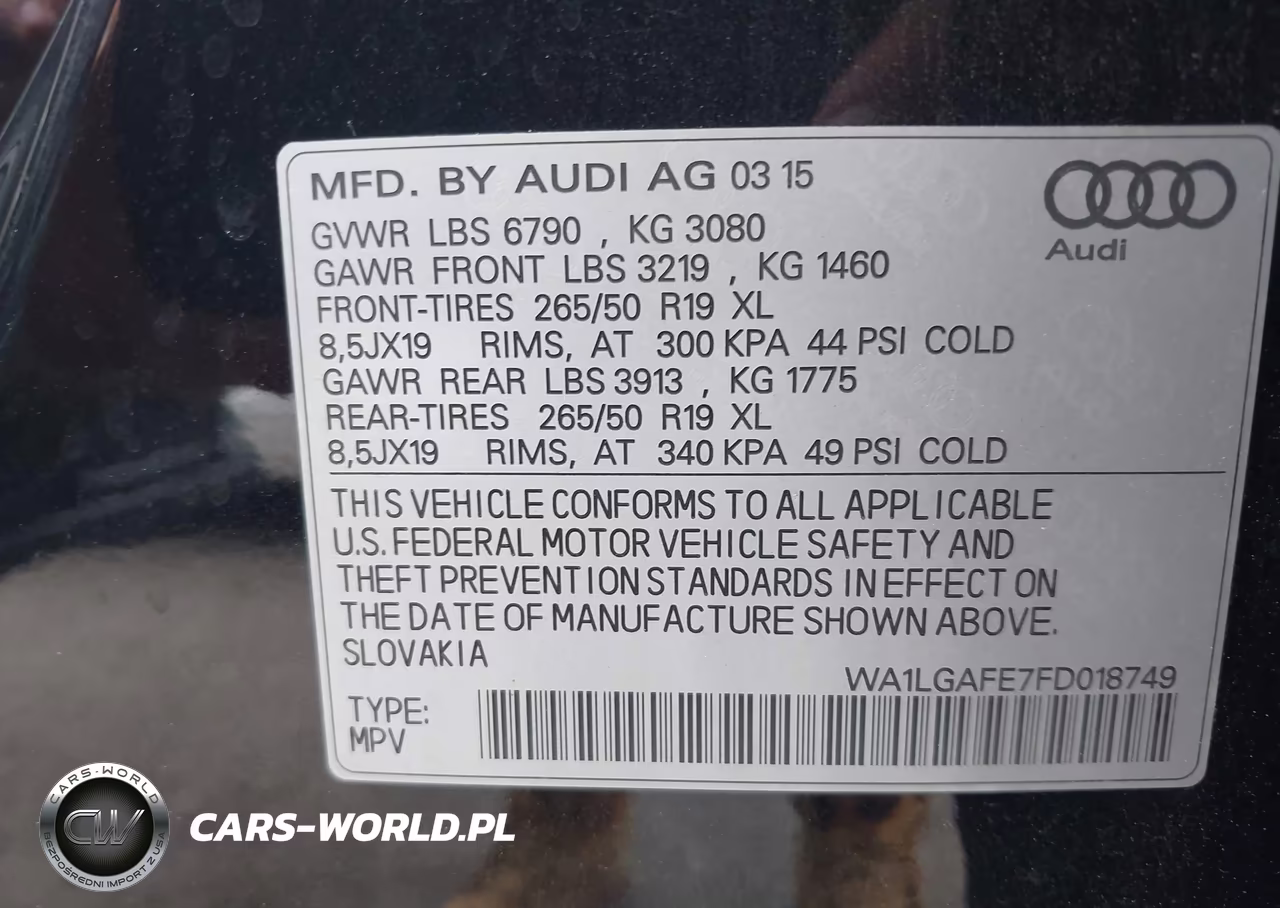 2015 Audi Q7 3.0T Premium VIN:WA1LGAFE7FD018749 - 9