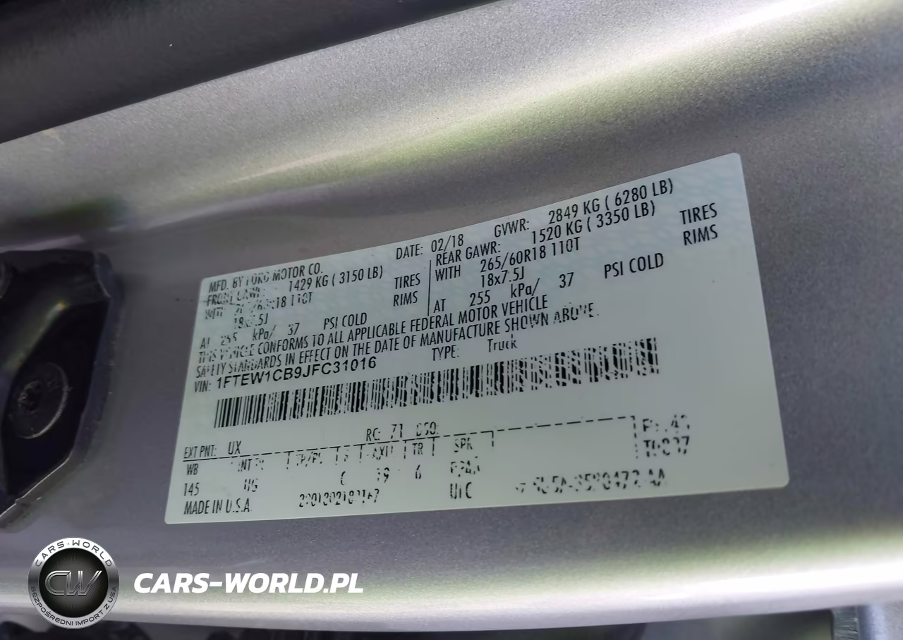 2018 Ford F-150 Xlt VIN:1FTEW1CB9JFC31016 - 9