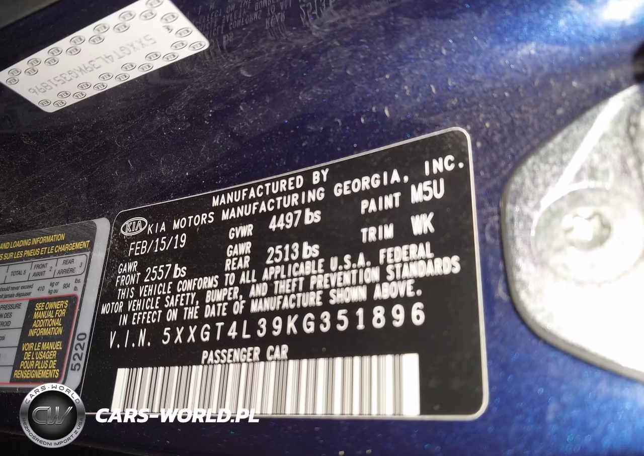 2019 Kia Optima Lx VIN:5XXGT4L39KG351896 - 9