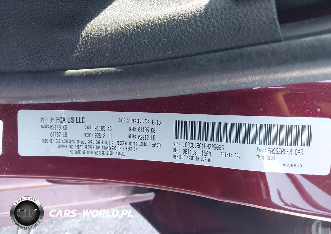 CHRYSLER 200 VIN:1C3CCCBG1FN736025 - 9