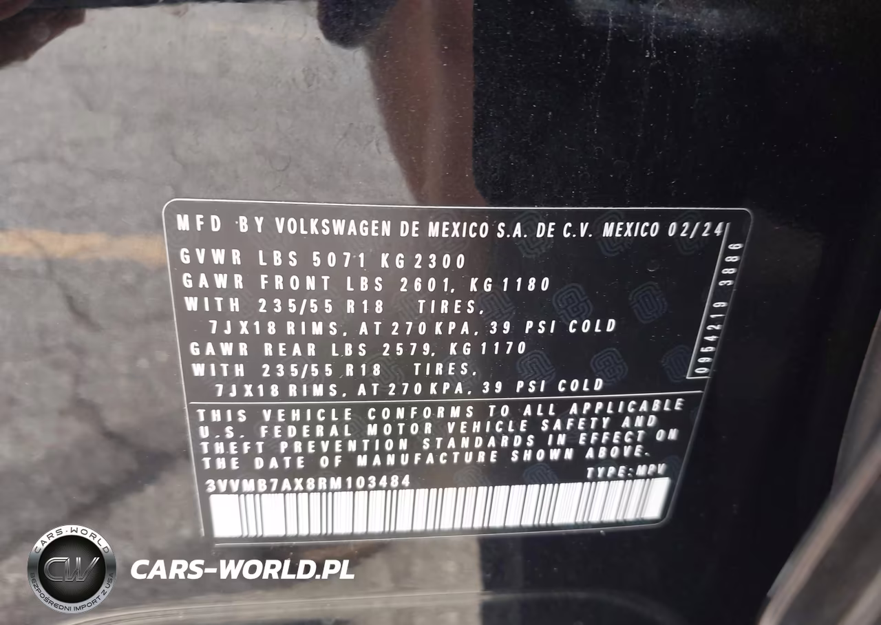 2024 Volkswagen Tiguan 2.0T Se-2.0T Wolfsburg Edition VIN:3VVMB7AX8RM103484 - 9