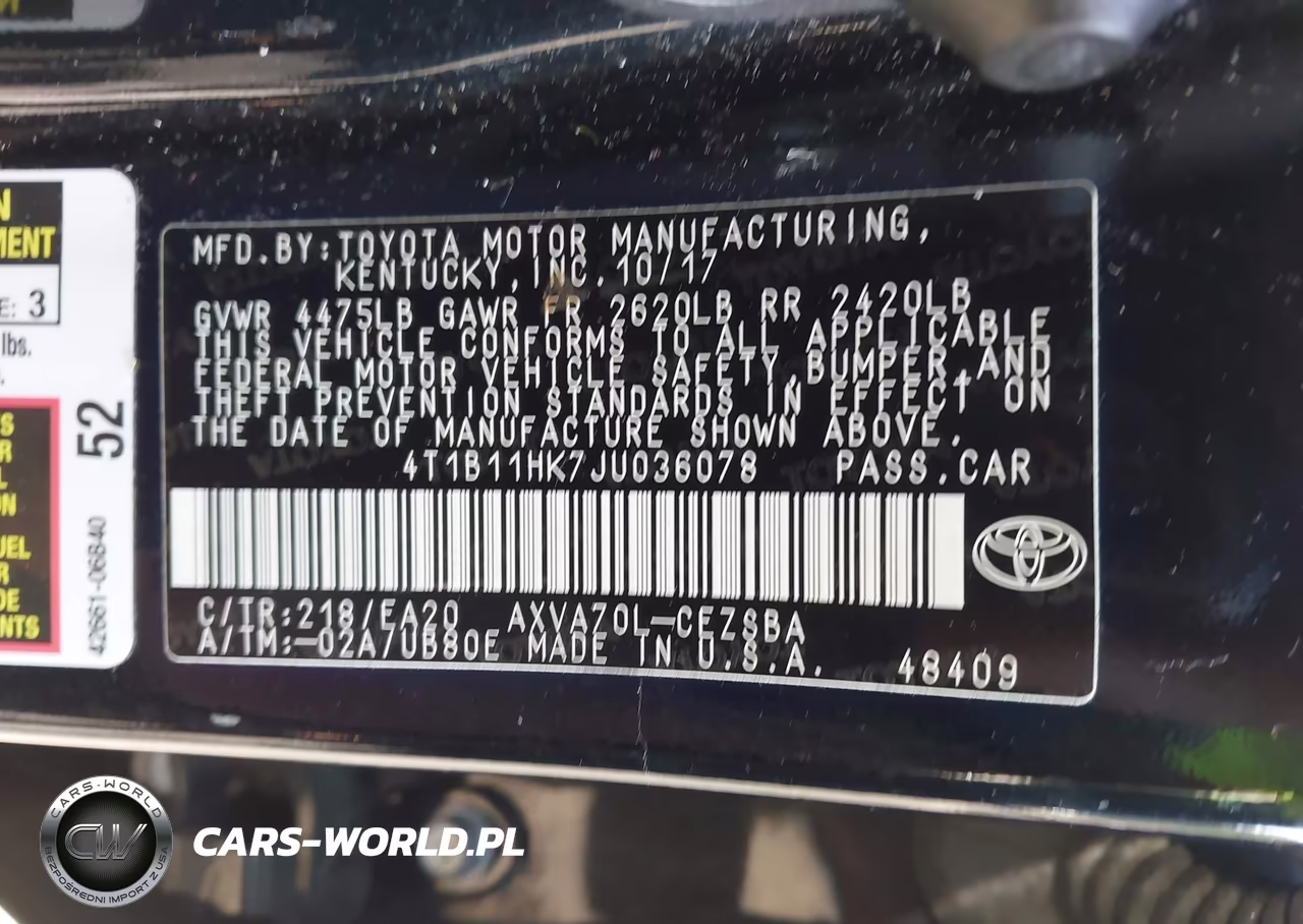 2018 Toyota Camry Se VIN:4T1B11HK7JU036078 - 9