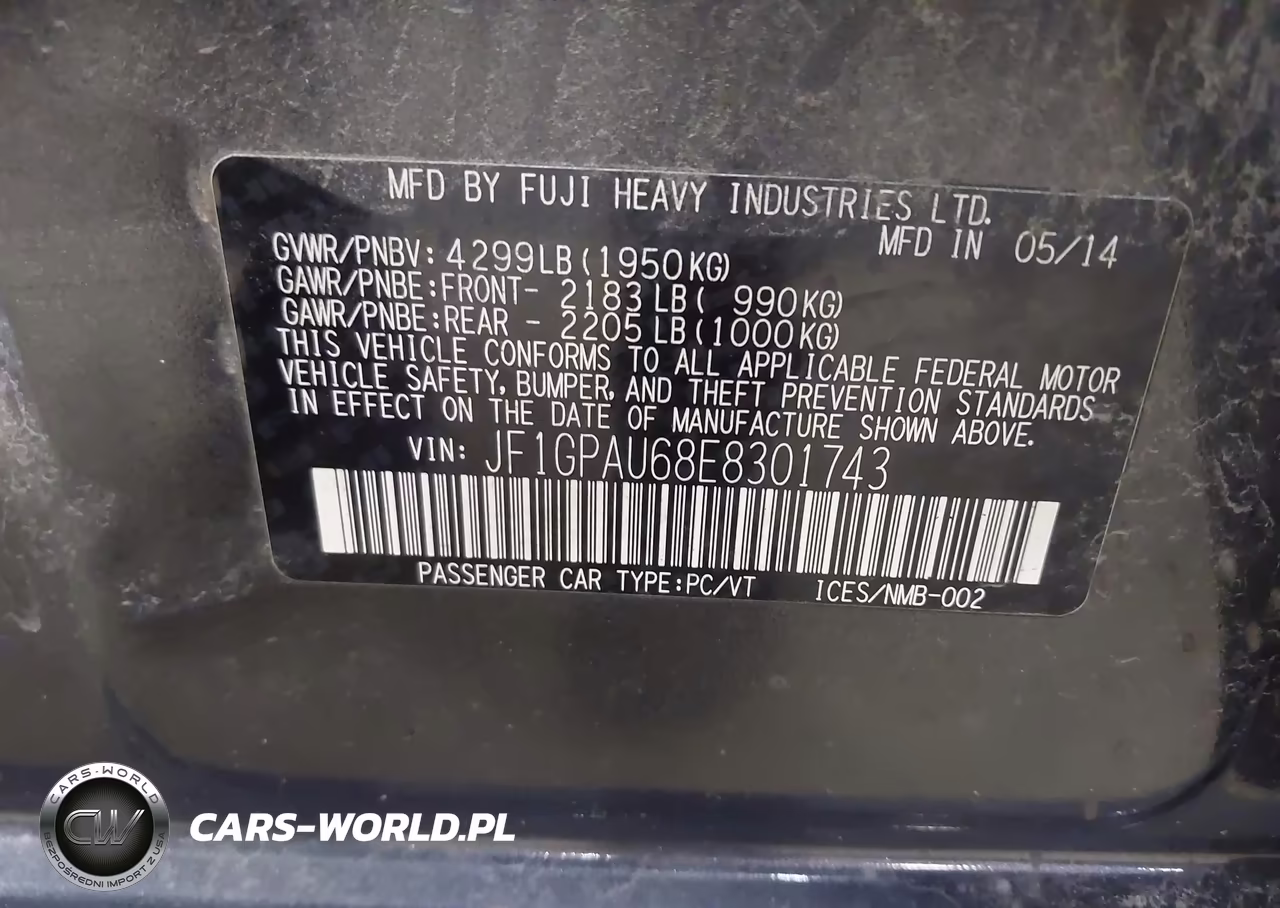 2014 Subaru Impreza 2.0I Sport Limited VIN:JF1GPAU68E8301743 - 9