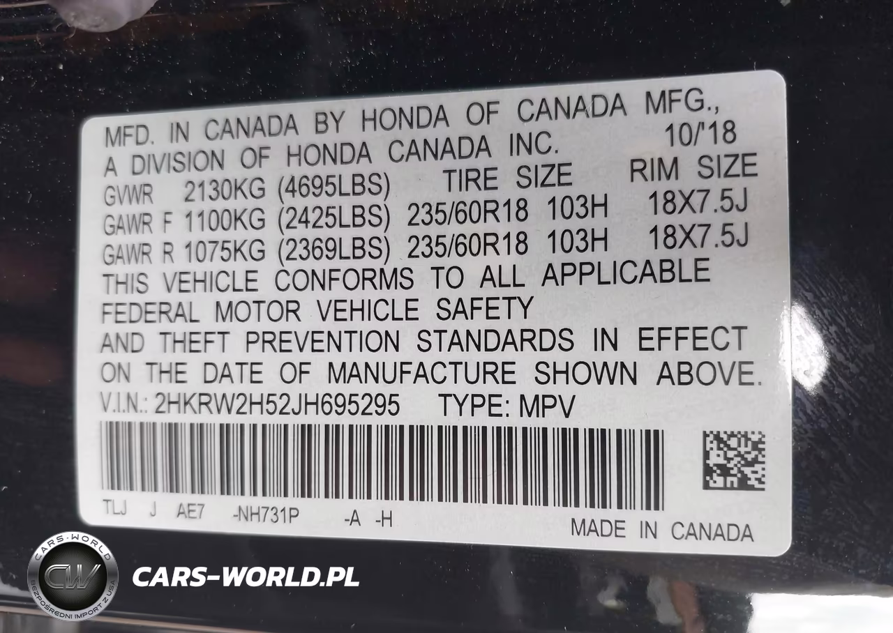 2018 Honda Cr-V Ex VIN:2HKRW2H52JH695295 - 9